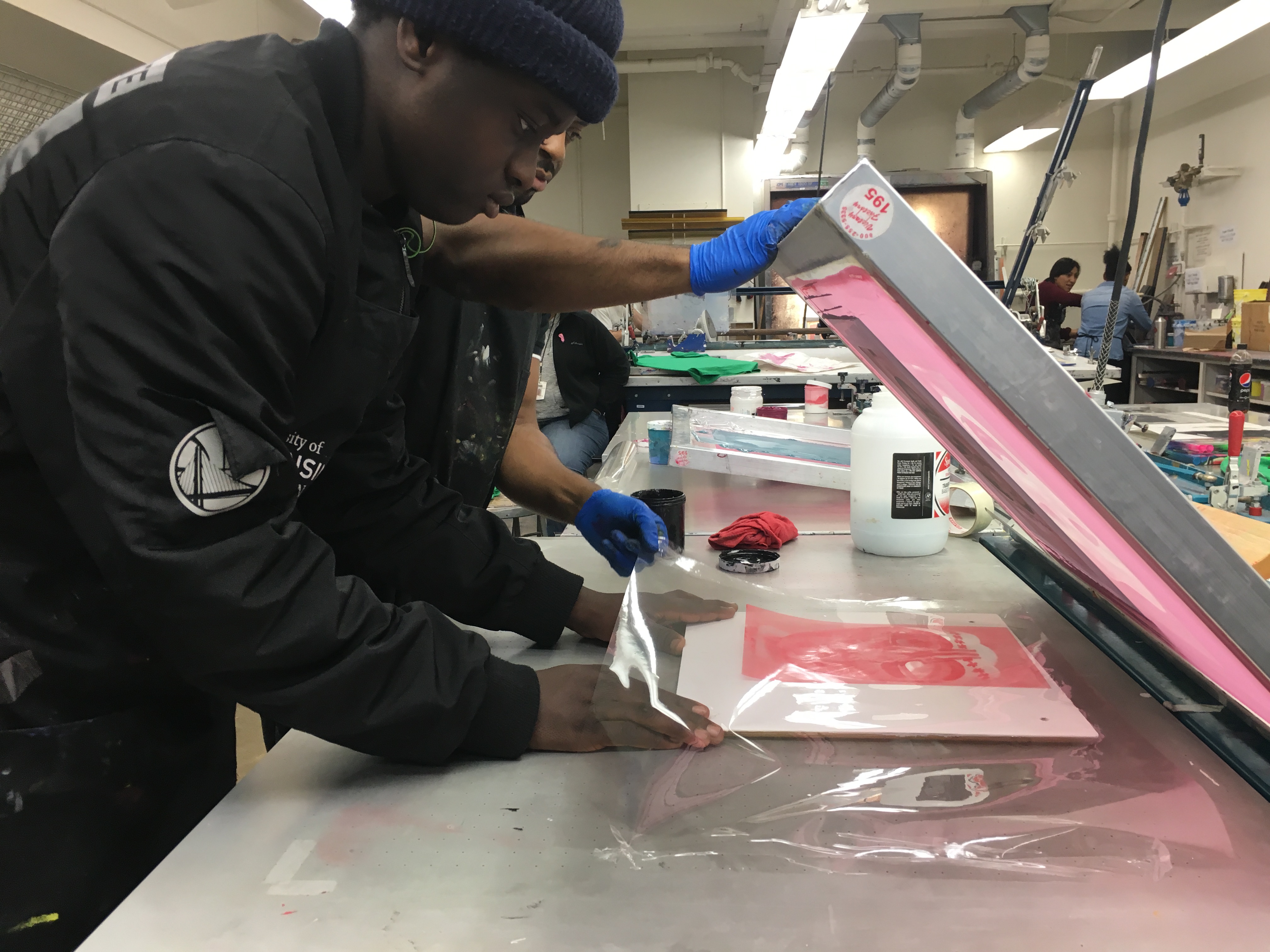 Madison Public Library Bubbler Making Justice MASK OFF teen art exhibit