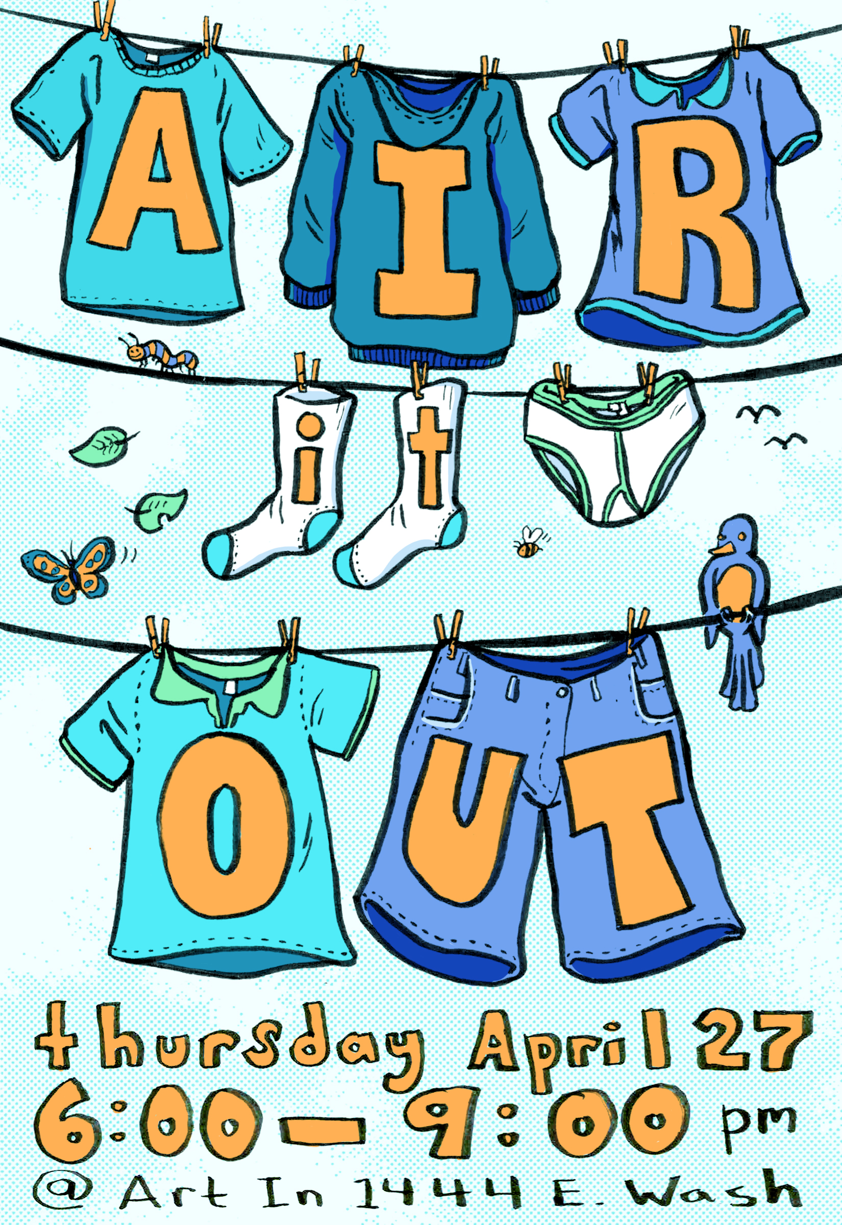 flyer invite for Air It Out teen art exhibition