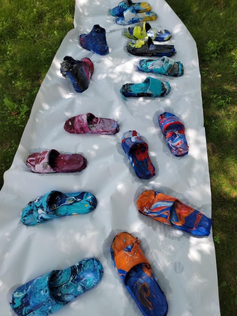 hydro-dipped shoes