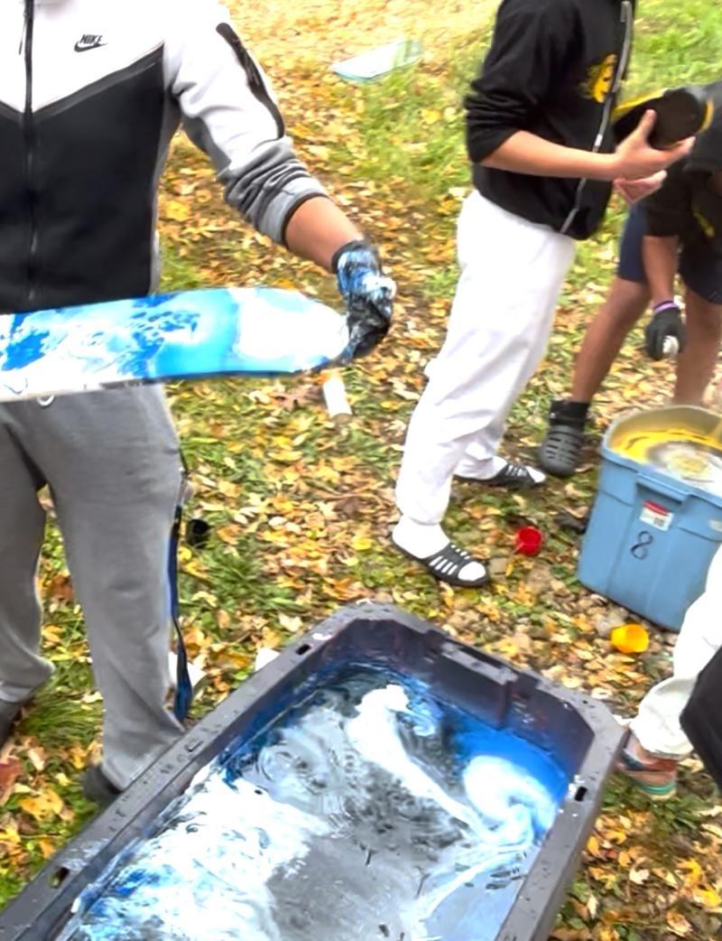 Hydro-dipping skateboard decks