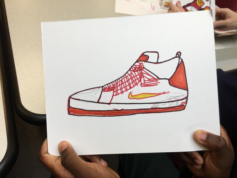 painting of shoe